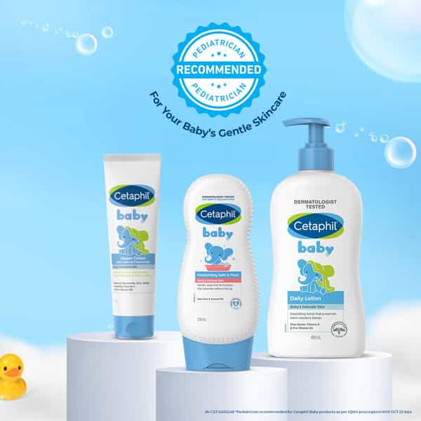 Cetaphil Baby Moisturising Bath & Wash | Aloe Vera & Almond Oil | Bottle | 230 Ml