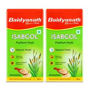 Baidyanath Ayurved Isabgol (psyllium Husk) Powder 100g For Digestive Health (pack Of 2)
