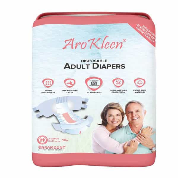Arokleen Adult Diaper Tape Style Extra Large (Waist Size: 127 Cm-170 Cm) 10 Pcs Per Packet Pack Of 1