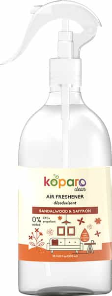 Koparo Clean Natural Air Freshener Sandalwood & Saffron | No Chemical | No Parabens 300 Ml