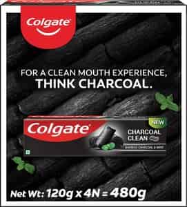 Colgate Charcoal Clean Toothpaste Black Gel Paste Bamboo Charcoal And Wintergreen Mint-120gx4-480g