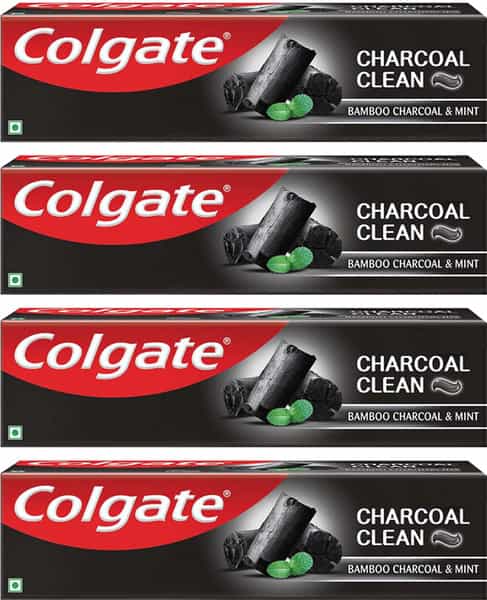 Colgate Charcoal Clean Toothpaste Black Gel Paste Bamboo Charcoal And Wintergreen Mint-120Gx4-480G