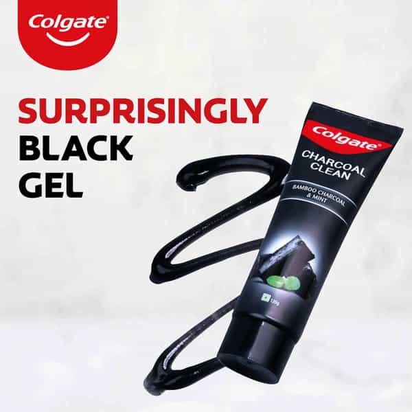 Colgate Charcoal Clean Toothpaste Black Gel Paste Bamboo Charcoal And Wintergreen Mint-120Gx4-480G