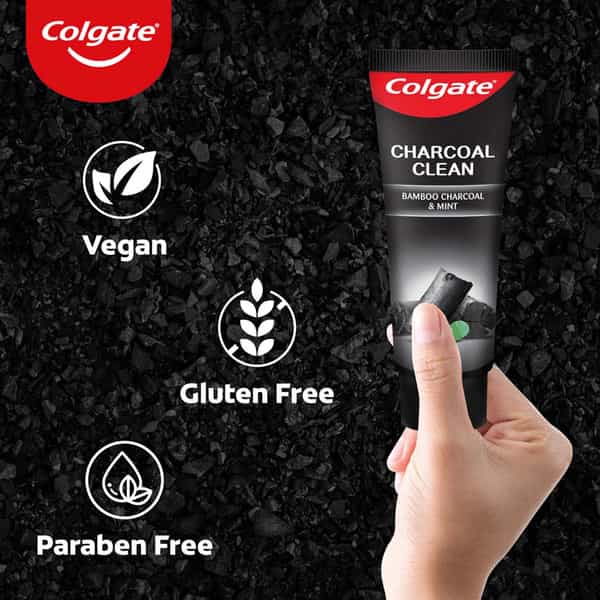 Colgate Charcoal Clean Toothpaste Black Gel Paste Bamboo Charcoal And Wintergreen Mint-120Gx4-480G