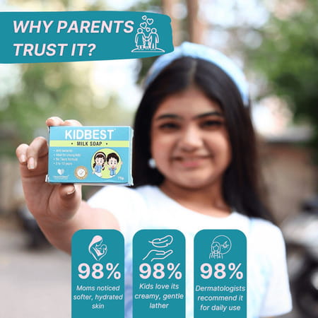 Healthbest Kidbest Milk Soap For Kids|Anti-Bacterial|Normal Sensitive & Dry Skin (3x Pack)