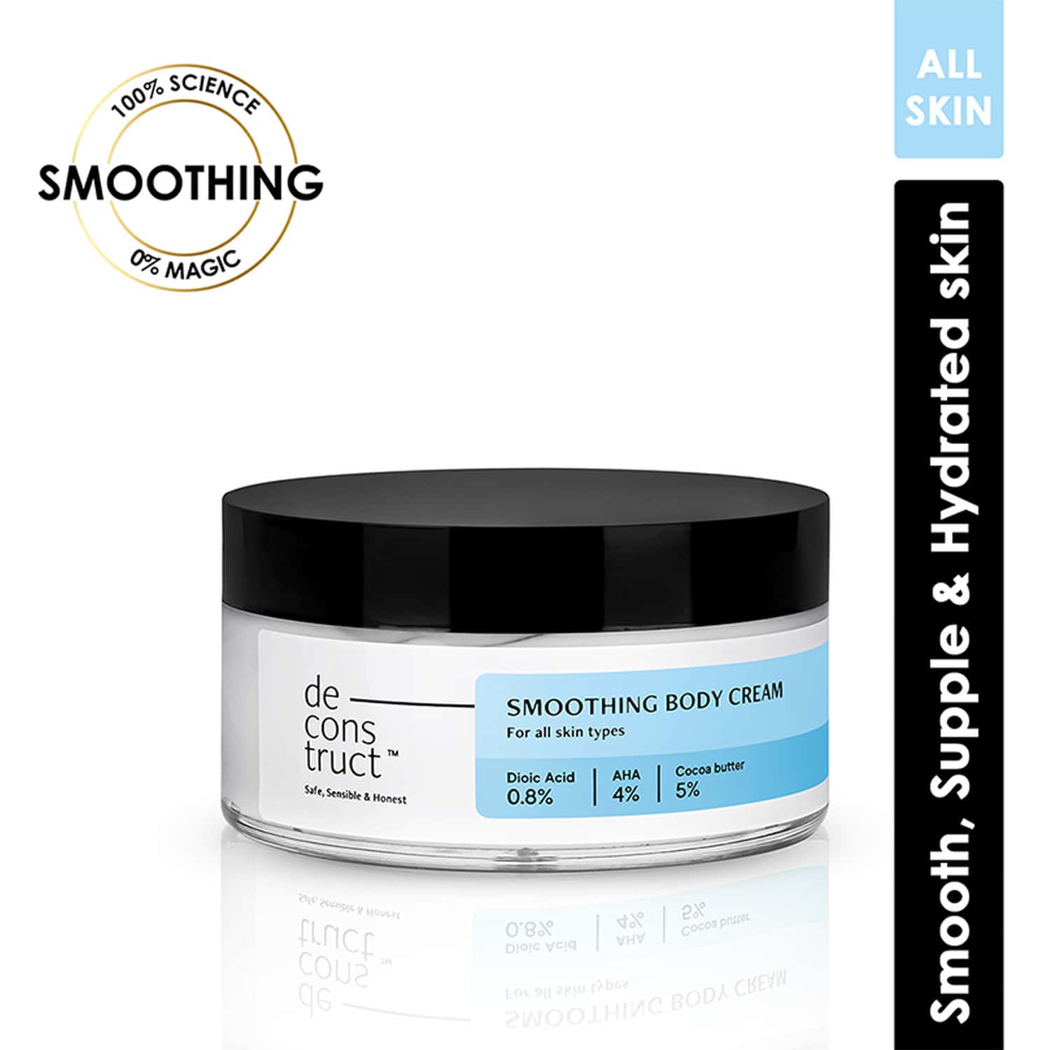 Deconstruct Smoothing Body Cream- 0.8% Dioic Acid + 4% Aha + 5% Cocoa Butter (200 Gm)