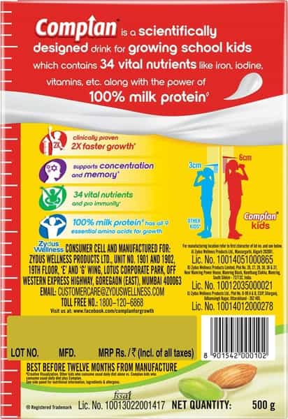 Complan Nutrition Drink Pista Badam 500G Refill