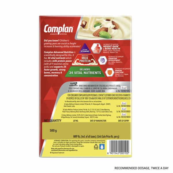 Complan Nutrition Drink Pista Badam 500G Refill