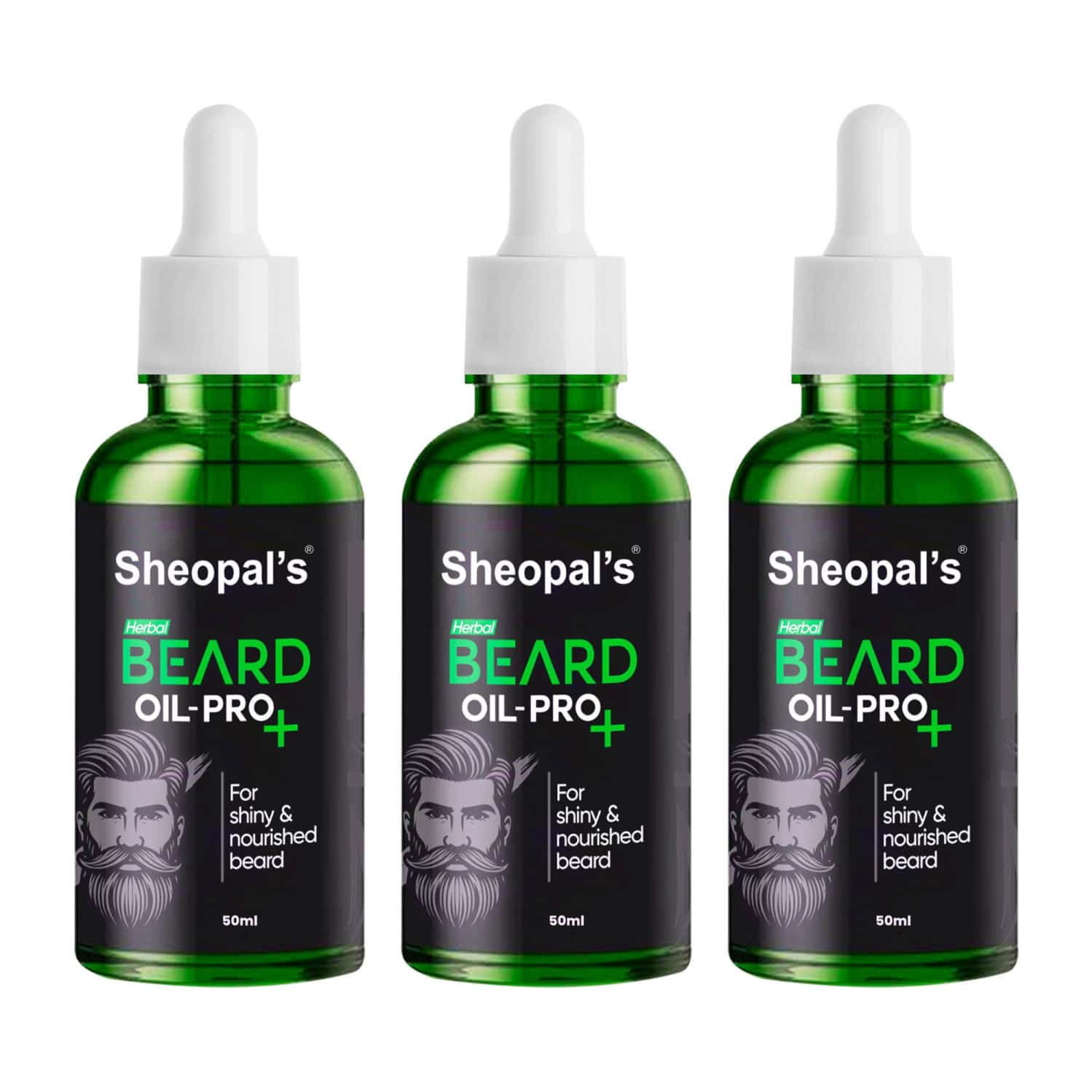Sheopal's Beard Growth Oil Pro+ | For Uneven & Fast Growth | 50ml | Pack Of 3