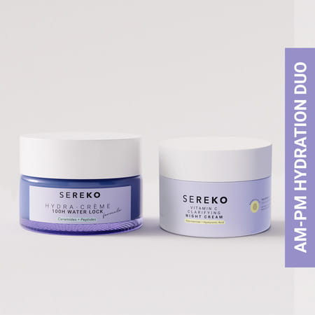 Sereko Hydra 100h Day Cream Face Moisturiser + Clarifying Night Cream Face Moisturiser (50ml Each)