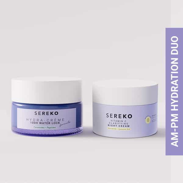 Sereko Hydra 100H Day Cream Face Moisturiser + Clarifying Night Cream Face Moisturiser (50Ml Each)