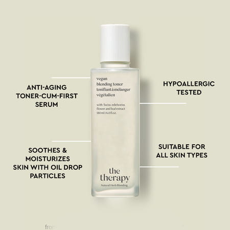 The Face Shop The Therapy Vegan Blending Toner- Organic & Vegan Toner To Smooth Wrinkles - 180Ml