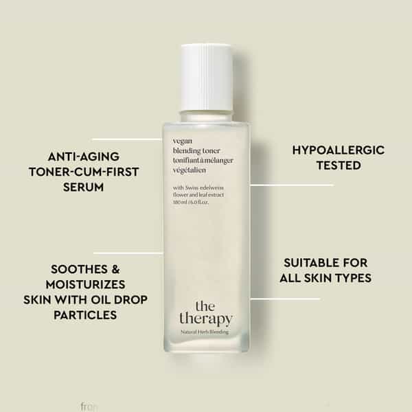 The Face Shop The Therapy Vegan Blending Toner- Organic & Vegan Toner To Smooth Wrinkles - 180Ml