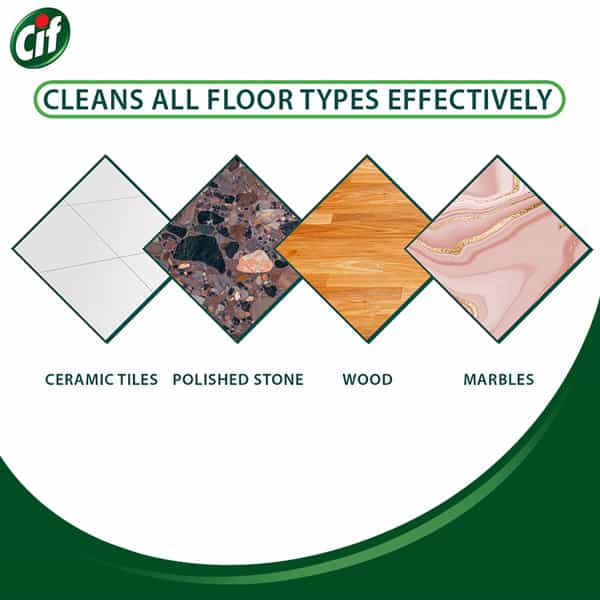 Cif Natural Essence Floor Cleaner For Tough Stains Summer Flower & Mint Scent 997Ml