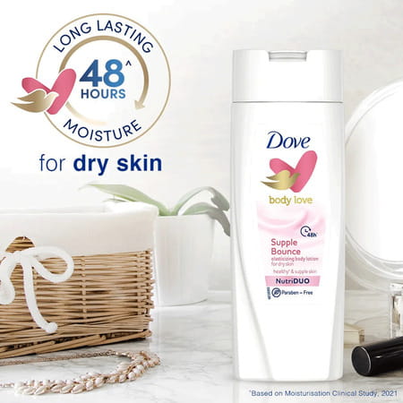 Dove Body Love Supple Bounce Body Lotion For Dry Skin Paraben Free (100ml)