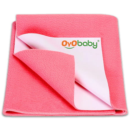 Oyo Baby Waterproof Bed Protector Baby Dry Sheet Large Salmon Rose (100 Cm X 140 Cm)