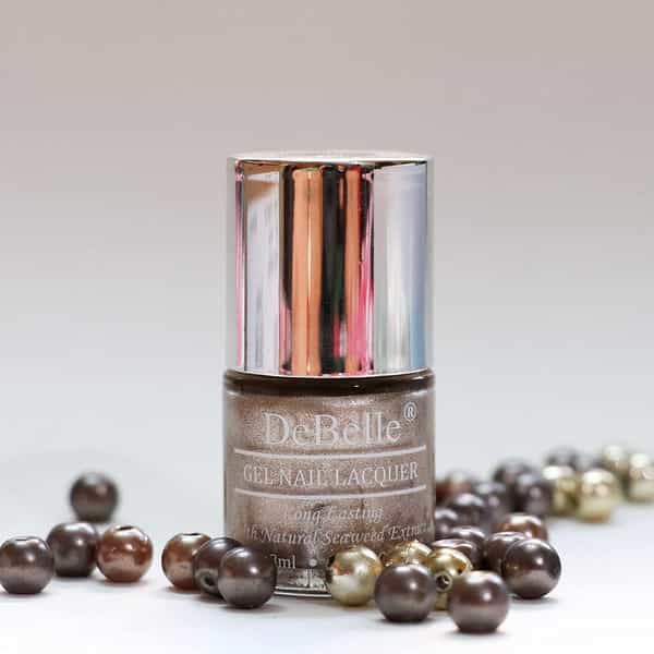 Debelle Gel Nail Lacquer Pandora Blush Rose Gold Glitter Nail Polish