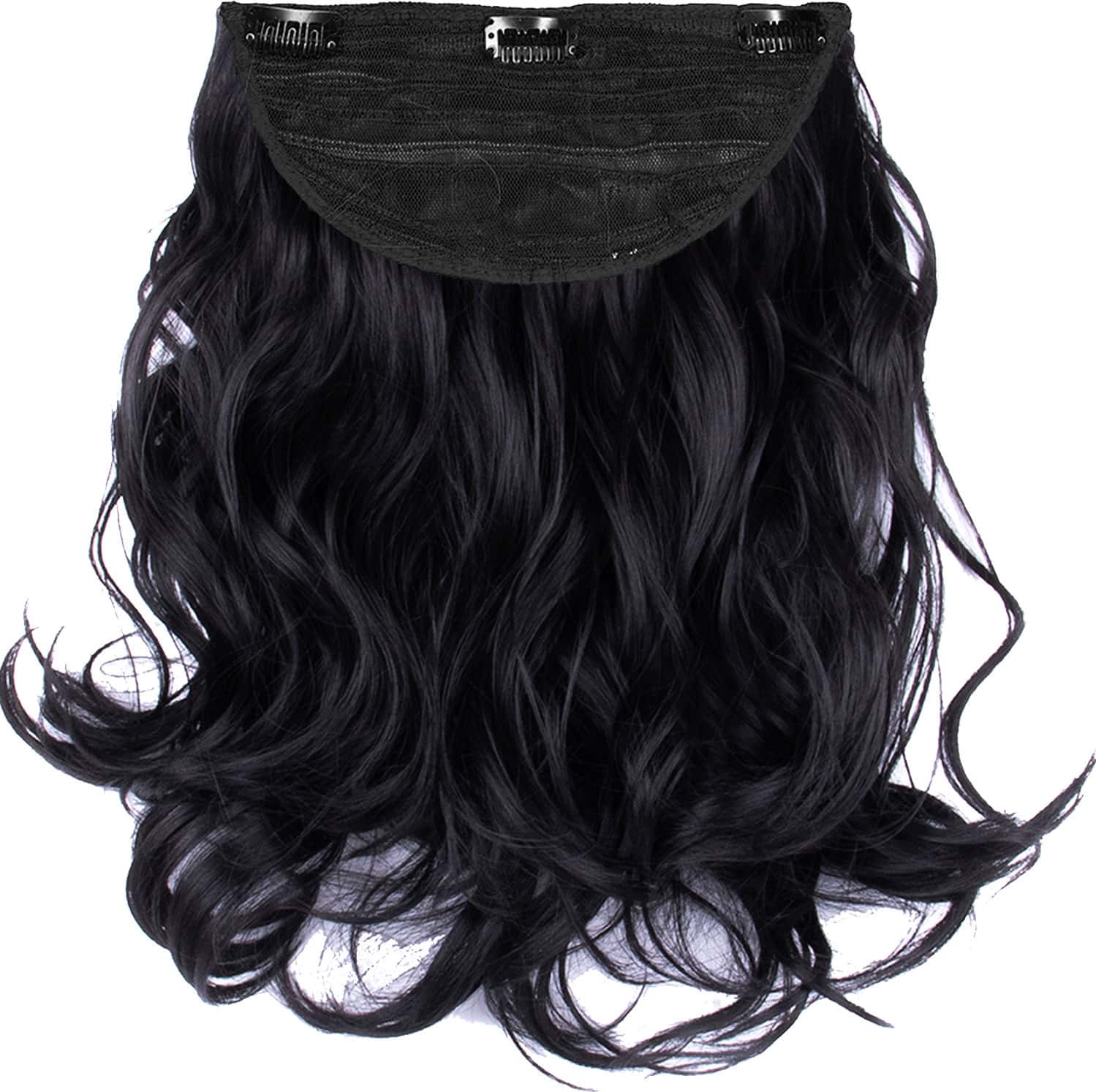 Streak Street Clip-In 18" Full-Wavy Jet Black Hair Extensions
