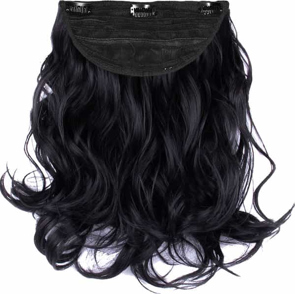 Streak Street Clip-In 18" Full-Wavy Jet Black Hair Extensions