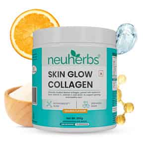 Neuherbs Skin Glow Collagen Powder- 200g (orange Flavour) With Hyaluronic Acid | Vitamin E & C