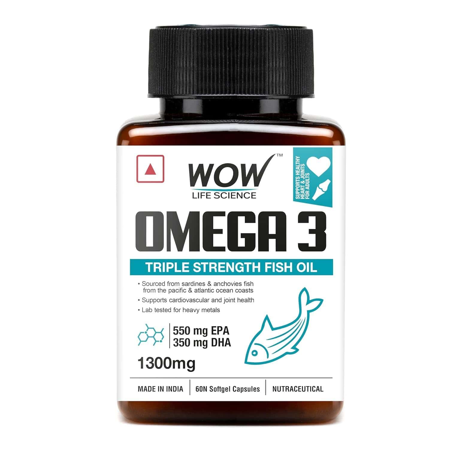 Wow Life Science Omega 3 Capsules Bottle Of 60