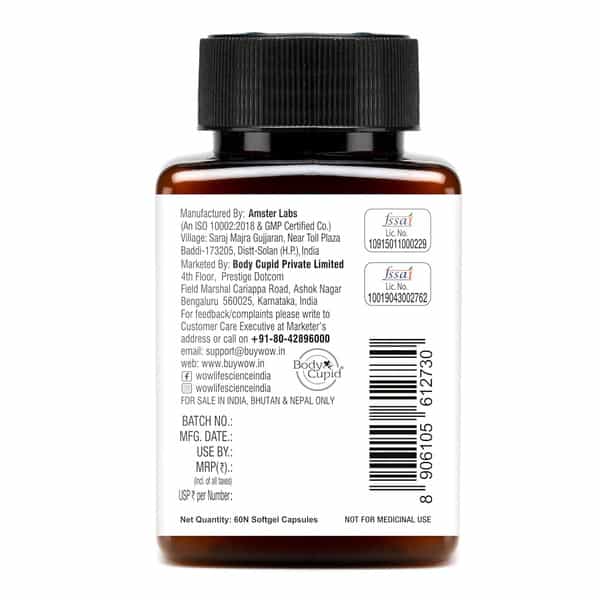 Wow Life Science Omega 3 Capsules Bottle Of 60