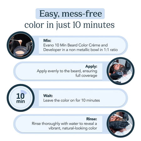 Evano Professional Beard Colour Darkest Brown 50g | Ammonia Free | 100% Grey Coverage In 10 Minutes