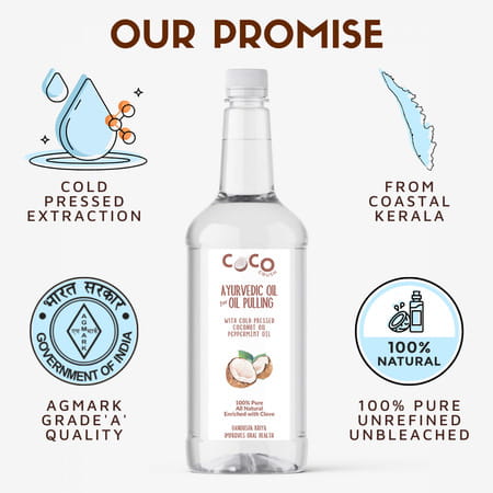 Coco Crush Ayurvedic Coconut/Peppermint & Clove Oil Oil For Oil Pulling - 500ml
