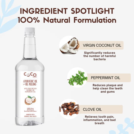 Coco Crush Ayurvedic Coconut/Peppermint & Clove Oil Oil For Oil Pulling - 500ml