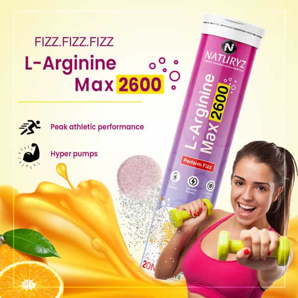Naturyz L Arginine Max 2600, Boost Stamina, Increase Blood Flow, Improves Performance (20 Tablets)