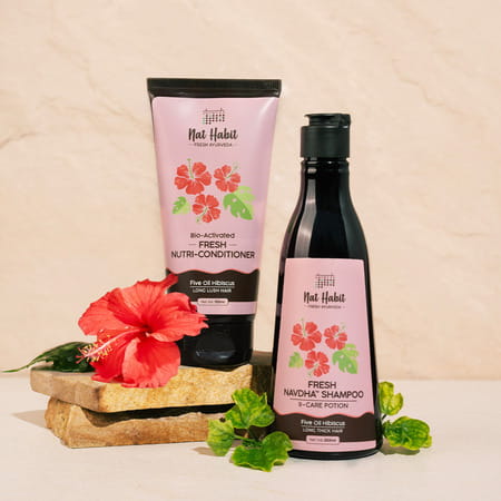 Nat Habit Hibiscus Shampoo & Conditioner Combo With Reetha & Amla For Men & Women 400 Ml