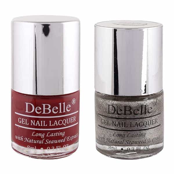 Debelle Gel Nail Polish Gift Set Of 2 Moulin Rouge | Sparkling Dust -16 Ml (8 Ml Each)
