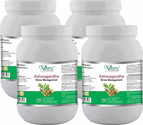 Naturz Ayurveda Ashwagandha 700 Capsules Value Pack Of 4
