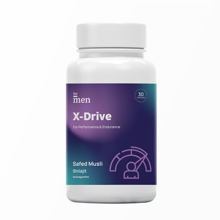 Formen X-Drive Capsules For Performance & Endurance For Men - Safed Musli, Shilajit, Ashwagandha