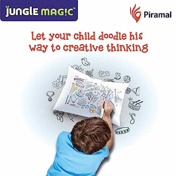 Jungle Magic Cotton Doodle Art Food | Green | Pack Of 16