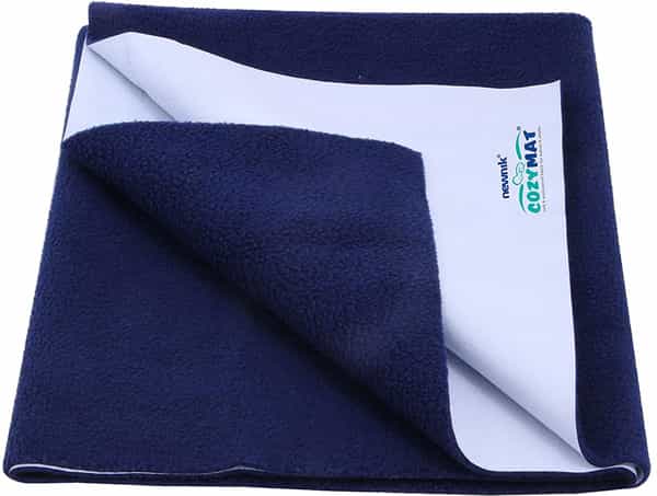 Newnik Cozymat Soft Water-Proof & Reusable Mat (Size: 70Cm X 50Cm) Navy Blue Small