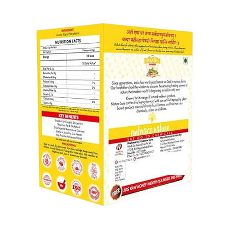 Nature Sure Mulethi Powder 100g With Raw Honey 50g - 1 Pack