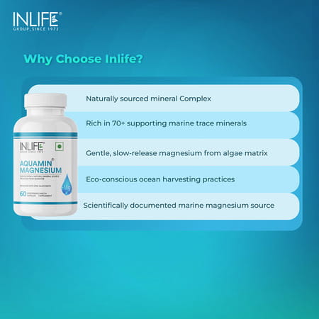 Inlife Marine Magnesium Supplement 1060mg |Muscle Function | Metabolism & Daily Wellness | 60 N