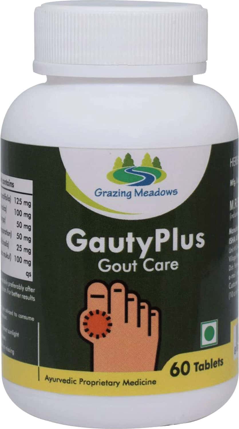 Grazing Meadows Gautyplus 60 Tab Ayurvedic Herbal Supplement For Gautcare Uricacid Support Packof5