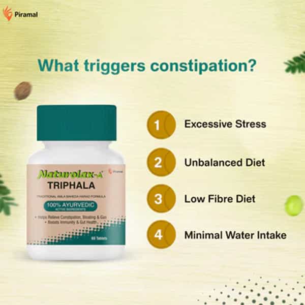 Naturolax A Triphala Ayurvedic Solution Relieves Constipation & Bloating Bottle Of 60 Tablets