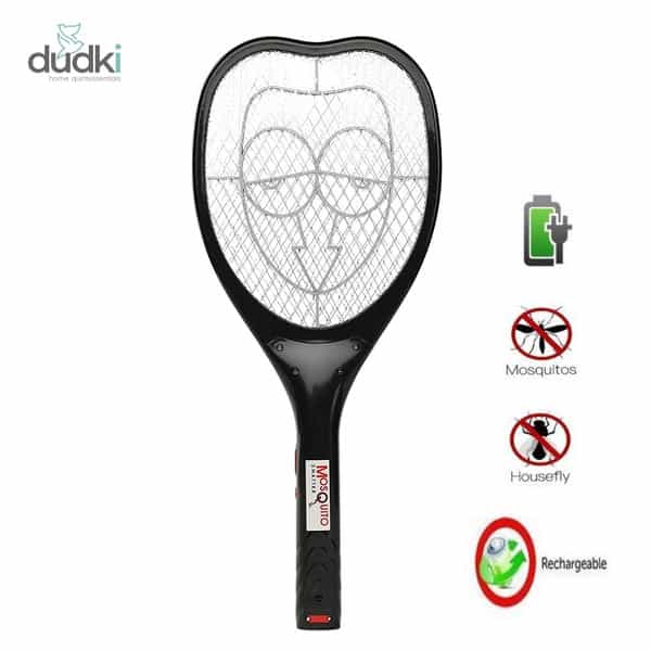Dudki Rechargeable Anti Mosquito Racquet Insect Killer Bat With 6 Months Warranty & Led Light