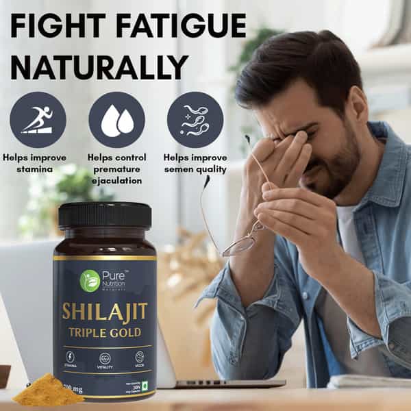 Pure Nutrition Shilajit Gold Capsules For Men | Strength | Stamina & Vigor - 30 Veg Capsules