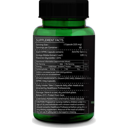 Greenopia Ginkgo Biloba 60 Vegetarian Capsules