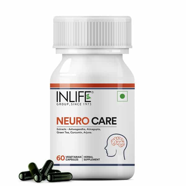 Inlife Neuro Nerve Care Health Supplement - Ashwagandha Turmeric Arjuna 500 Mg - 60 Veg Capsules
