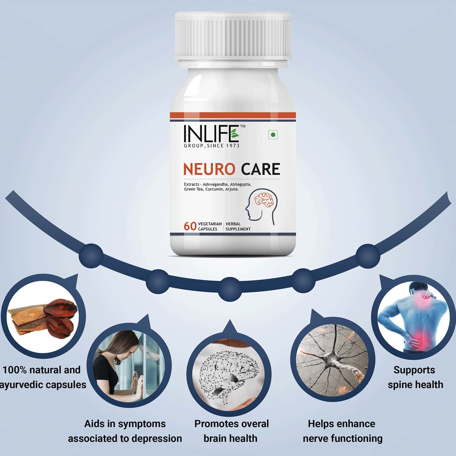 Buy INLIFE NEURO NERVE CARE HEALTH SUPPLEMENT ASHWAGANDHA,TURMERIC