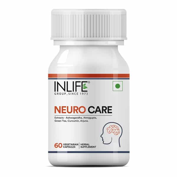 Inlife Neuro Nerve Care Health Supplement - Ashwagandha Turmeric Arjuna 500 Mg - 60 Veg Capsules