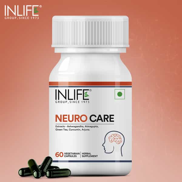 Inlife Neuro Nerve Care Health Supplement - Ashwagandha Turmeric Arjuna 500 Mg - 60 Veg Capsules