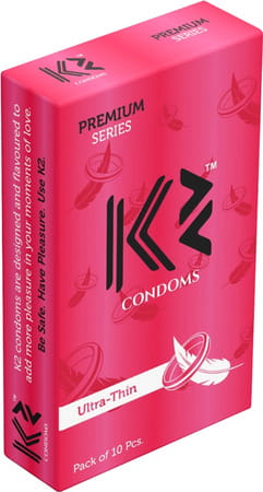 K2 Condoms Super Premium Ultra Thin Condom - 10'S (Pack Of 2)