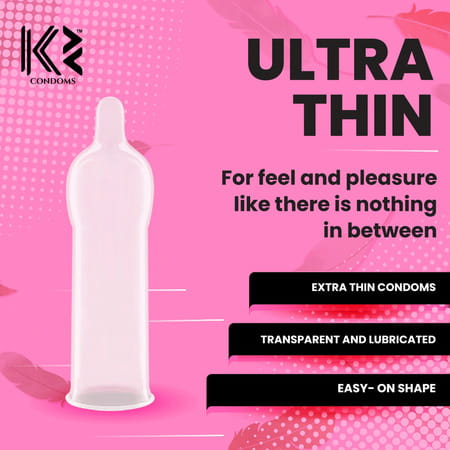 K2 Condoms Super Premium Ultra Thin Condom - 10'S (Pack Of 2)