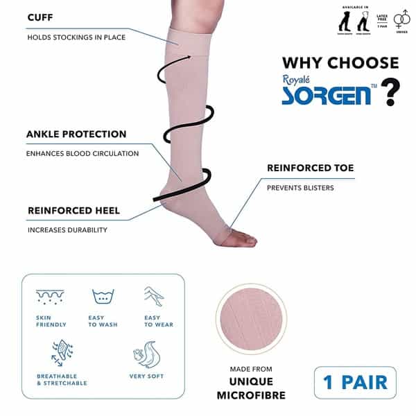 Sorgen Royale Soft Class Ii Varicose Veins Stockings Knee Length (Medium)